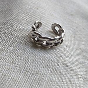 Beautiful Sterling Silver Unisex Cuban Link Chain "Cuff" Ring (6g / 0.20oz wt)